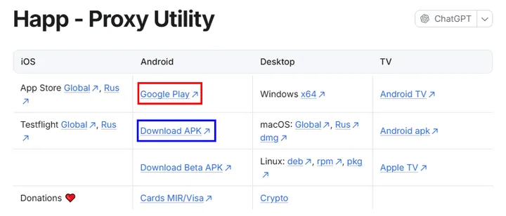 Happ для Android — Скачать приложение Happ можно по ссылке: https://www.happ.su/main.