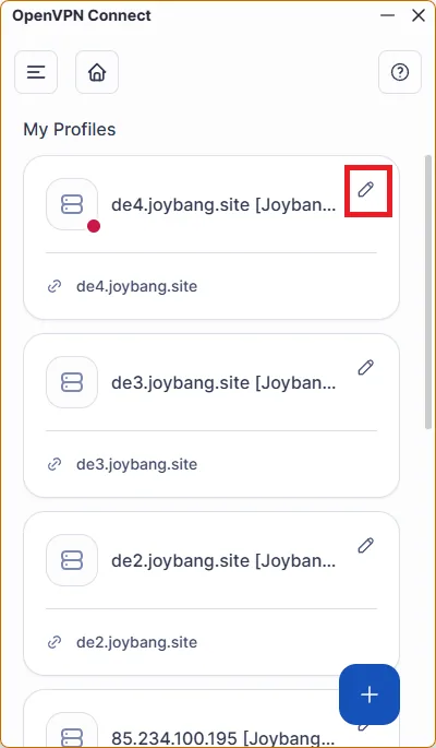 OpenVPN Connect для ПК — 9. Также можно редактировать профайлы, изменять имена конфигураций и удалять конфигурации с истекшим сроком…