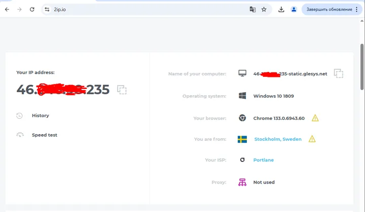 OpenVPN Scramble (XOR) для Windows — Открываем браузер и проверяем IP-адрес.