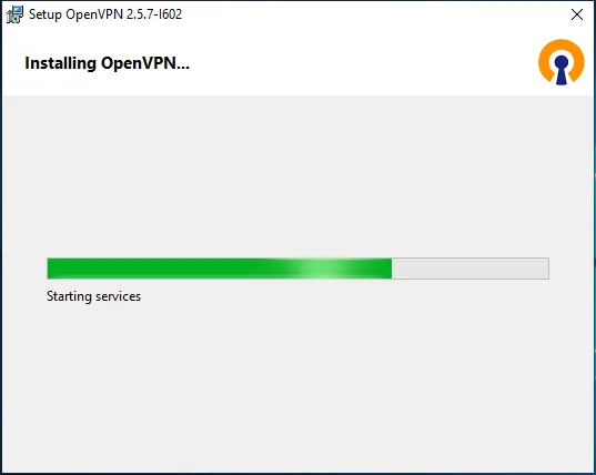 OpenVPN Scramble (XOR) для Windows — Дожидаемся окончания процесса установки программы.