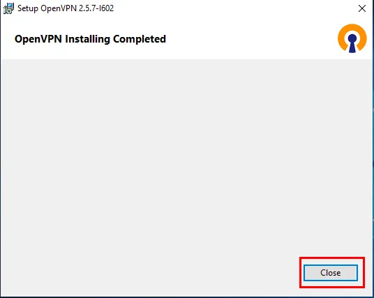 OpenVPN Scramble (XOR) для Windows — Подтверждаем завершение установки кликом по кнопке «Close».
