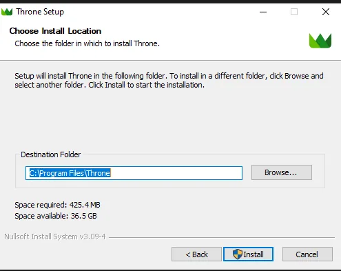Throne для Windows — Покажу на примере архива Throne-1.2.1-windows-universal-installer.exe. Скачиваем и устанавливаем клиент.