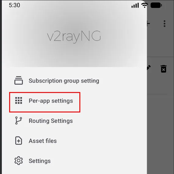 v2rayNG для Android — Проверим маршрутизацию приложений.